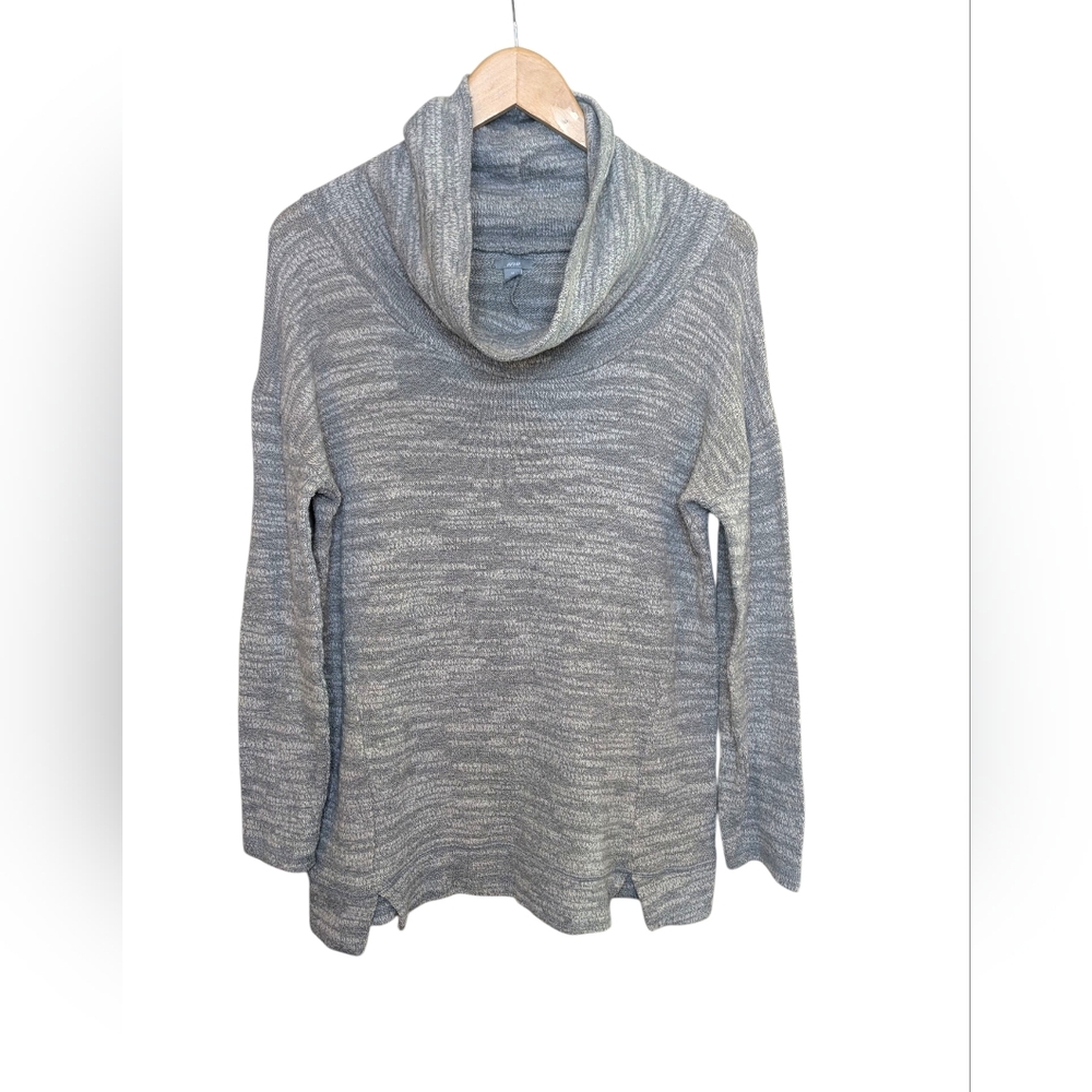 Aerie Tunic Medium Marled Gray Long Sleeve Knit Pullover Cowl Neck Athleisure